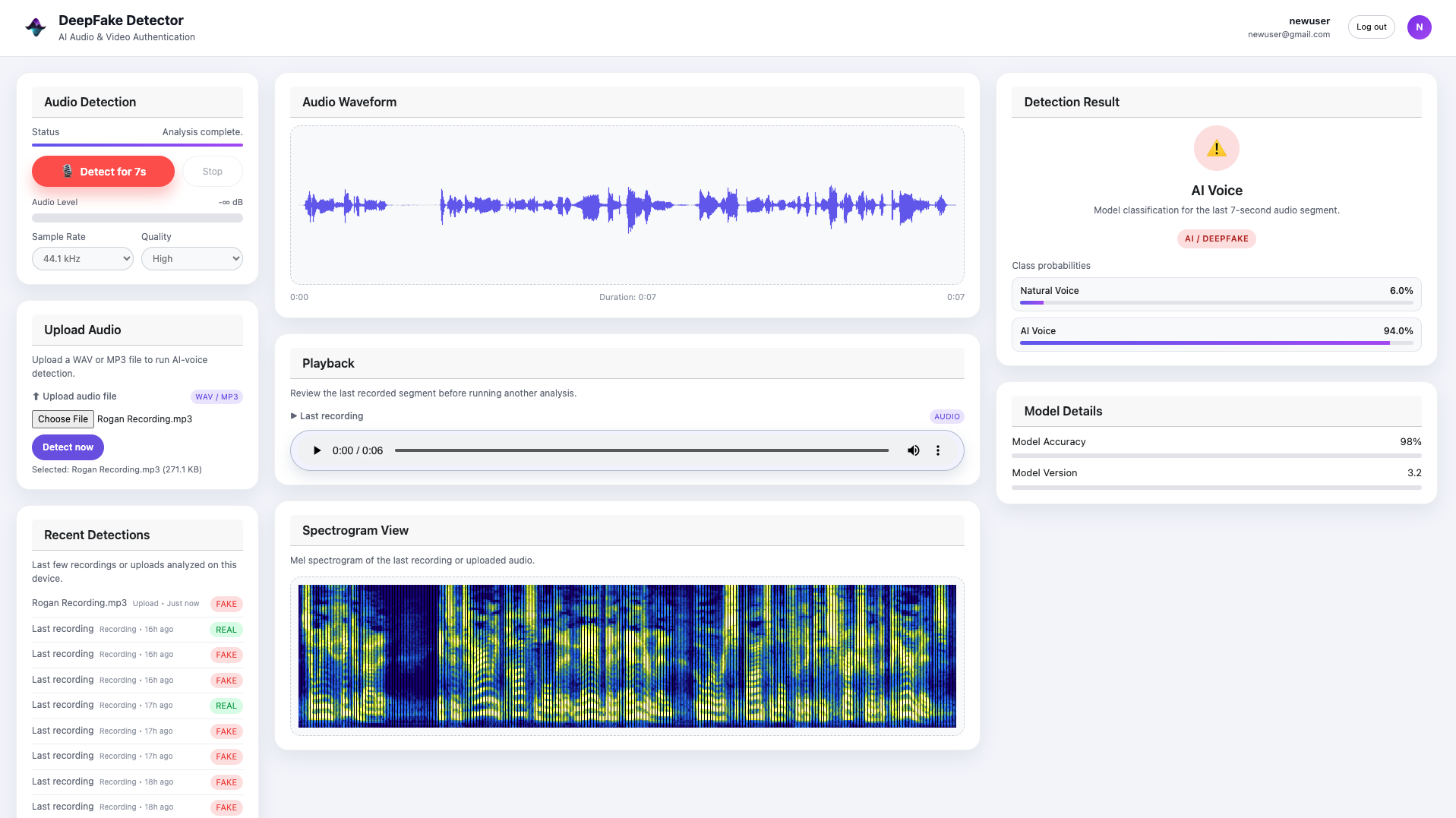 AI Voice Detector App